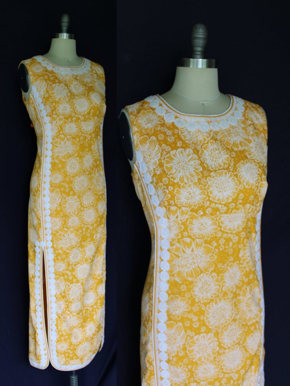 The Lilly Pulitzer vintage Mod crochet lace tropical Hawaiian maxi hostess dress